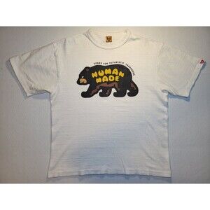 Human Made Bear Gears For Futuristic‎ Teenagers Shirt Mens XL White Black Brown